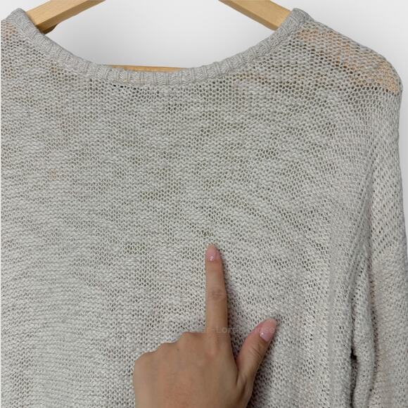 Brandy Melville One Size Cream Open Knit Sweater Fits M 100% Cotton Minimalist - Picture 4 of 6